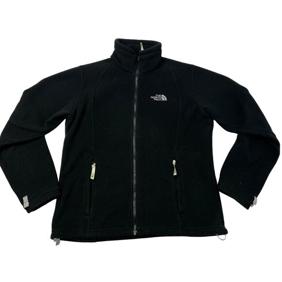 The North Face Jacket Womens Size Medium Black Fleece Full Zip Pockets Logo - Picture 1 of 10